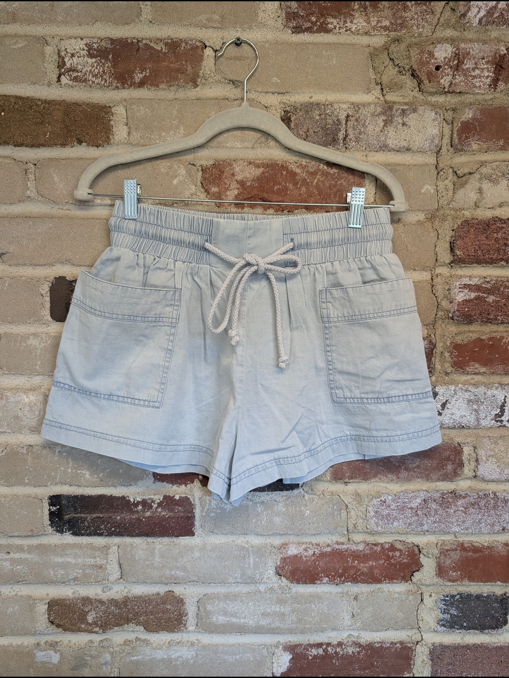 Mustard Seed Light Blue Drawstring Pocket Shorts